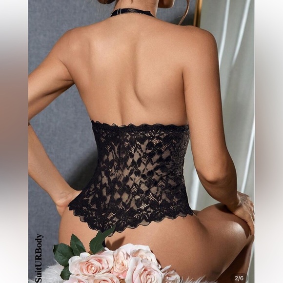 NWT black lace bodysuit wire free 14/XXL - Picture 2 of 4
